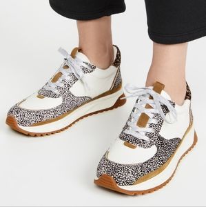 Madewell Kickoff Trainer Sneakers Leather/Spot Mix Calf Hair Women Size 8 US
